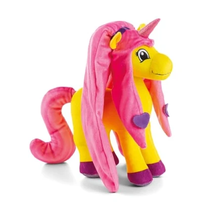Afbeelding van peluche Lissy PONY Licorne Dilara de 17cm jaune Doudou en peluche, mignonne à câliner, pour jouer, enfants et adultes, une excellente idée cadeau
