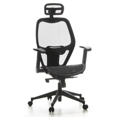 Afbeelding van Bureaustoel Met Armleuning Netstof Zwart Ergonomisch