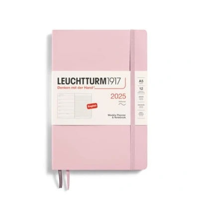 Afbeelding van Leuchtturm1917 Weekly Planner &amp; Notebook A5 12 maanden 2025 Softcover Powder