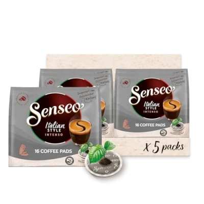 Image de Senseo® Lot de 5 paquets 16 dosettes café style italien avec torréfaction foncée