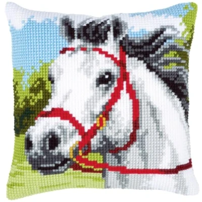 Afbeelding van Vervaco Wit paard Kruissteekkussen pakket PN 0144434