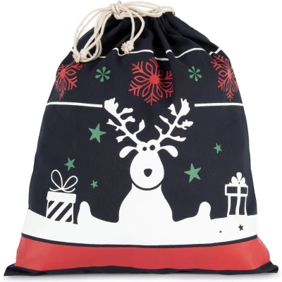 Afbeelding van Kimood Tas met koord en kerstmotieven KI0735 Night Navy