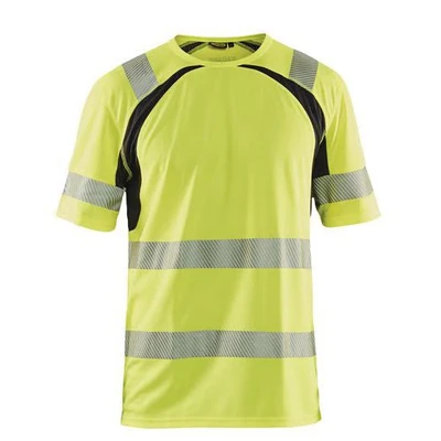 Image de T shirt anti UV haute visibilité jaune fluorescent/noir