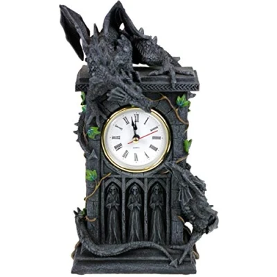 Afbeelding van Draken duel Tafelklok Nemesis Now (26cm)