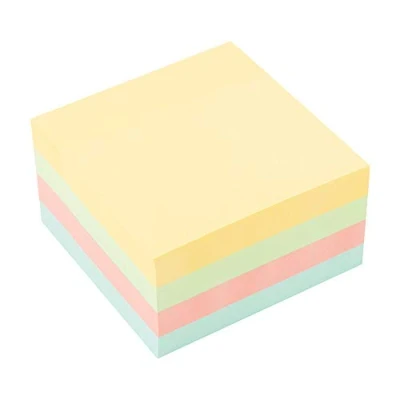 Afbeelding van D.RECT ​​Zelfklevende notities, 1 set, 75 x mm, herpositioneerbare 450 bladblok, kantoorbenodigdheden, pastelkleur