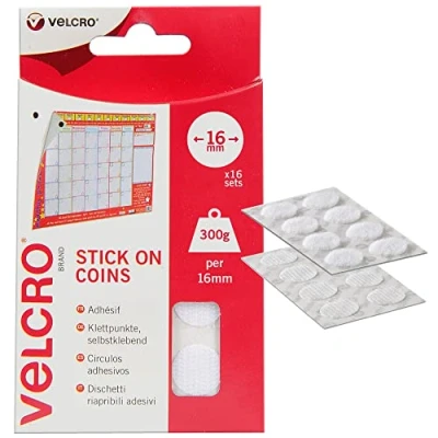 Afbeelding van VELCRO® VEL EC60227 Klittenband punten Om vast te plakken Haak en lusdeel (Ø) 16 mm Wit paar