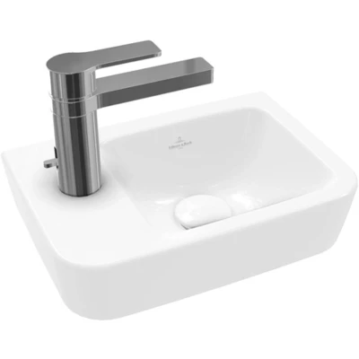 Afbeelding van Villeroy &amp; Boch O.Novo Fontein zonder overloop, rechte bak, kraangat links, 36 x 25 14,5 cm, wit