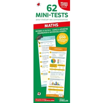 Afbeelding van 62 MINI TESTS POUR EVALUER SES CONNAISSANCES MATHS COLLEGE