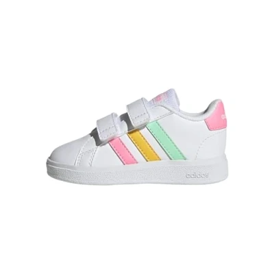 Afbeelding van adidas Originals Grand Court 2.0 CF I Sneakers laag Cloud white pulse mint beam pink voor kinderen, Maat: 27,
