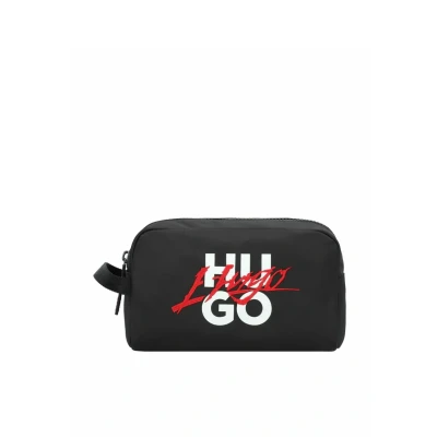 Afbeelding van HUGO Toilettas Handwritten 2.0 Washbag Schwarz Zwart