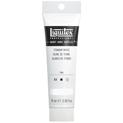 Afbeelding van Liquitex 1045432 Professional Heavy Body acrylverf in kunstenaarskwaliteit met uitstekende lichtechtheid en boterachtige consistentie 59ml tube, Titanium White