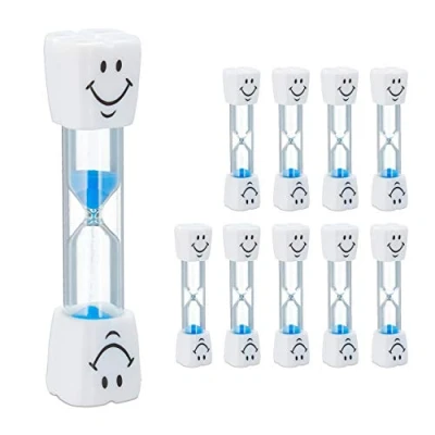 Afbeelding van Relaxdays Kinderzandlopers, 20 stuks, 3 minuten, stil, glas/zand, wit/blauw