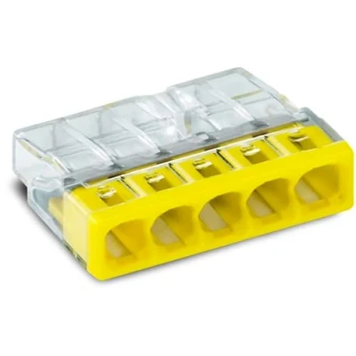 Afbeelding van WAGO 2273 205 1 Lasklem Flexibel: Massief: 0.5 2.5 mm² Aantal polen: 5 stuk(s) Transparant, Geel