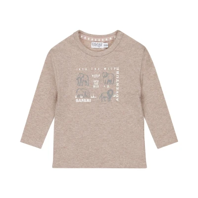 Afbeelding van Dirkje Shirt Longsleeve Safari Friends Faded Brown Maat 56