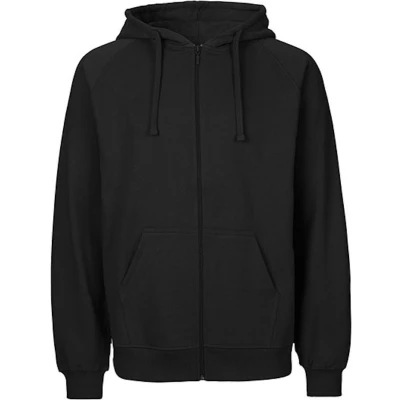 Afbeelding van Fairtrade Men&#039;s Zip Hoodie met capuchon Black S