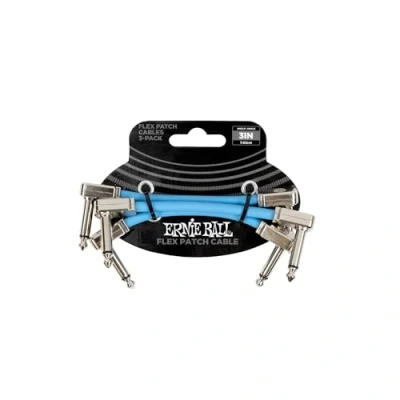 Afbeelding van Ernie Ball EEB 6459 Flex Patch cable 7.5 cm, Blauw 3 pack kabel set