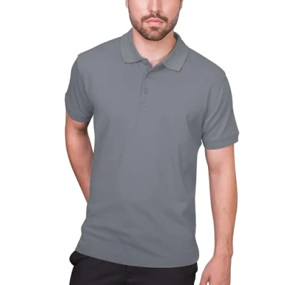 Image de HRM Polo lourd pour homme 100% coton basique lavable jusqu&#039;à 60 C Vêtement durable et de qualité supérieure, stone, 5XL