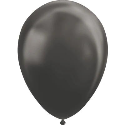 Afbeelding van Zwarte ballonnen metallic 10 stuks (multi)