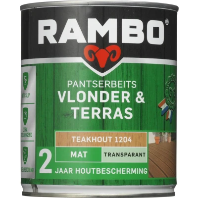 Afbeelding van Rambo Pantserbeits Vlonder &amp; Terras Transparant Mat Teakhout 1204