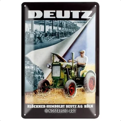 Afbeelding van Nostalgic Art Vintage Farmlands bord Deutz Klöckner cadeau idee voor tractorfans, metaal, retro design, 20 x 30 cm