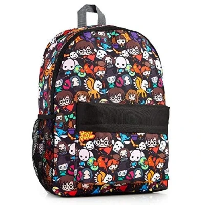 Afbeelding van Harry Potter Rugzak, Schooltas voor Jongens en Meisjes, Rugtas Zwart met Chibi Style Personages, Sporttas Kind, Officiële Backpack, Fun Schooltassen Basisschool, Middelbaar School