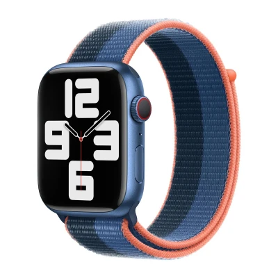 Afbeelding van Apple origineel Sport Loop Watch 42mm / 44mm 45mm 49mm Blue Jay Abyss MN5Q3ZM/A