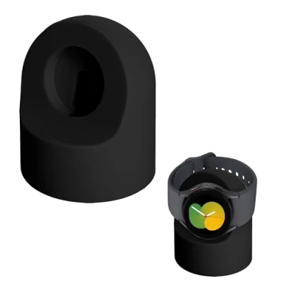 Afbeelding van kwmobile Horloge standaard geschikt voor Samsung Galaxy Watch 5 (40mm) / (44mm) Laadstation Oplaad houder Lichtgewicht siliconen in zwart