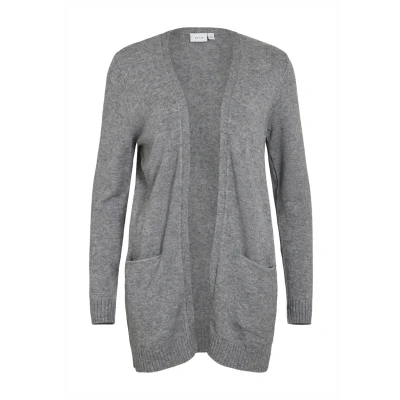 Afbeelding van VILA Viril OPEN LS NOOS Vest, Dames, Maat: XS, Medium grey melange