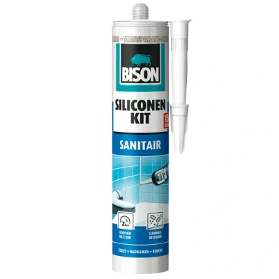 Afbeelding van Bison sanitair siliconenkit transparant grijs 310 ml