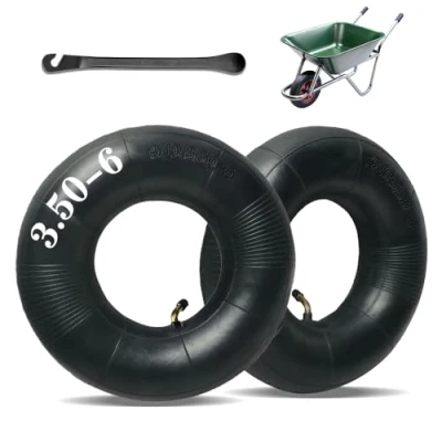 Afbeelding van Mtlhbcg binnenband voor kruiwagen, reserve 3,50 6, reserveband luchtwiel met sterk draagvermogen, gebogen ventielstang grasmaaier, trolley