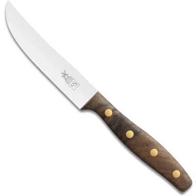 Afbeelding van Robert Herder K Steakmes Breed RVS Fijne Kartel Lemmet 13 cm Heft Walnotenhout