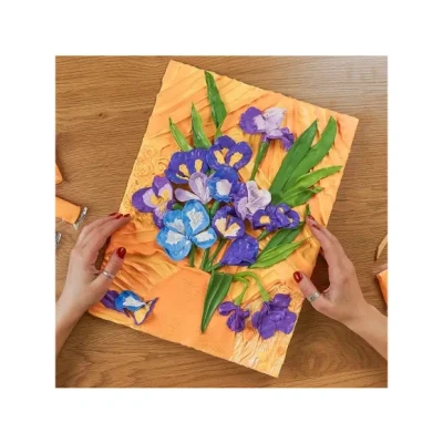 Afbeelding van Okto 3D kunstwerk Sensory Art Vincent van Gogh Les Iris klei artist