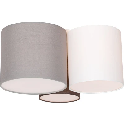 Afbeelding van QAZQA Plafondlamp wit grijs en bruin 3 lichts Multidrum