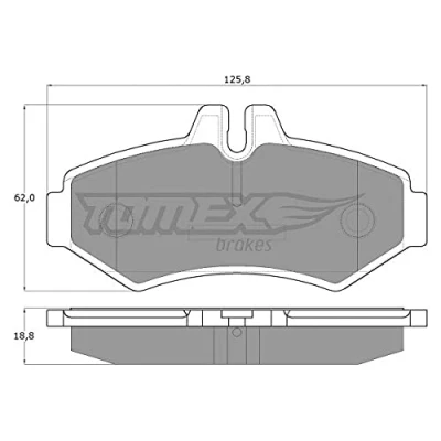 Afbeelding van TOMEX brakes TX 12 34 Remblokkenset Achteras Geschikt voor slijtage waarschuwingscontact MERCEDES BENZ: Sprinter 3 T Van, G Class Off Road