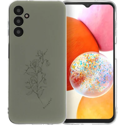 Afbeelding van iMoshion hoesje Geschikt voor Samsung Galaxy A14 (4G) / (5G) Siliconen Design Meerkleurig Floral Green