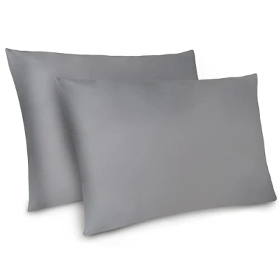 Afbeelding van Dreamzie kussensloop, 40 x 80 cm, set van 2 kussenslopen microvezel met ritssluiting, Oeko Tex gecertificeerd, antraciet