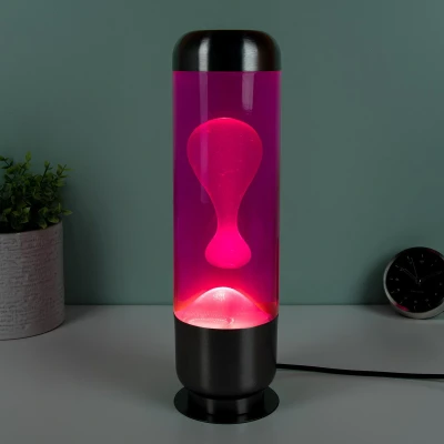 Afbeelding van Capsule Lavalamp Roze Met Witte Lava