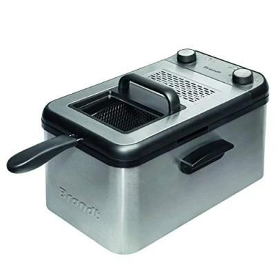 Afbeelding van Brandt Friteuse Fri3200 inhoud van de container 3,2 l 1 kg friet timer mand houder en deksel afneembaar controlevenster thermostaat verstelbaar 2200 W roestvrij staal
