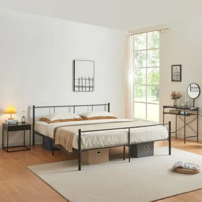 Afbeelding van Stalen bed Laos bedframe met bedbodem zwart 160x200 cm