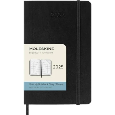 Afbeelding van Moleskine 12 Maanden Agenda 2025 Maandelijks Pocket Zachte Kaft Zwart