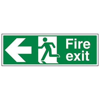 Afbeelding van VSafety Fire Exit pijl links liggend formaat 450 mm x 150 hard plastic 1