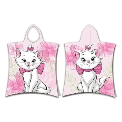 Afbeelding van Disney Marie Cat Poncho / Badcape Flower 50 x 115 cm Katoen