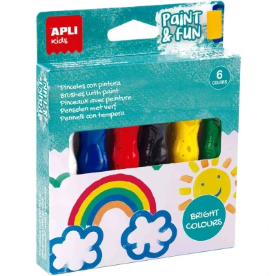 Afbeelding van Apli Kids Verftubes met kwast 6 kleuren