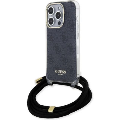 Afbeelding van Guess 4G Printed Crossbody Back Case Geschikt voor Apple iPhone 15 Pro Max (6.7&quot;) Zwart