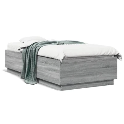 Afbeelding van vidaXL Bedframe met LED verlichting grijs sonoma eikenkleurig 90x200cm