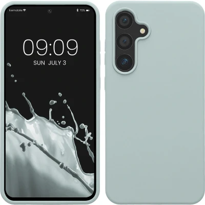 Afbeelding van kwmobile telefoonhoesje geschikt voor Samsung Galaxy S24 FE Hoesje met siliconen coating Smartphone case in cool mint