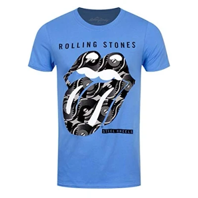 Afbeelding van The Rolling Stones Steel Wheels Heren T shirt XL Blauw