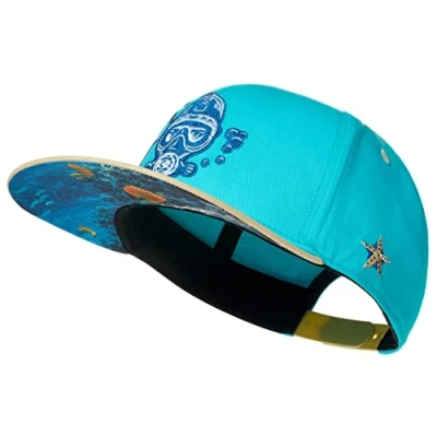 Afbeelding van Cadency® Diver Snapback Cap voor dames en heren, turquoise, uniseks, verstelbare maat, één Turkoois