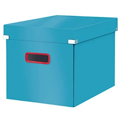 Afbeelding van Leitz Click &amp; Store Grote Opbergdoos 80% Gerecycled Karton 32 x 31 36 Cm (BxHxD) Opvouwbare met Deksel Sereen Blauw