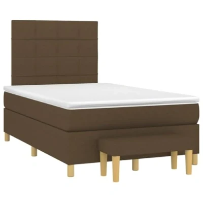 Afbeelding van vidaXL Boxspring met matras stof donkerbruin 120x200 cm